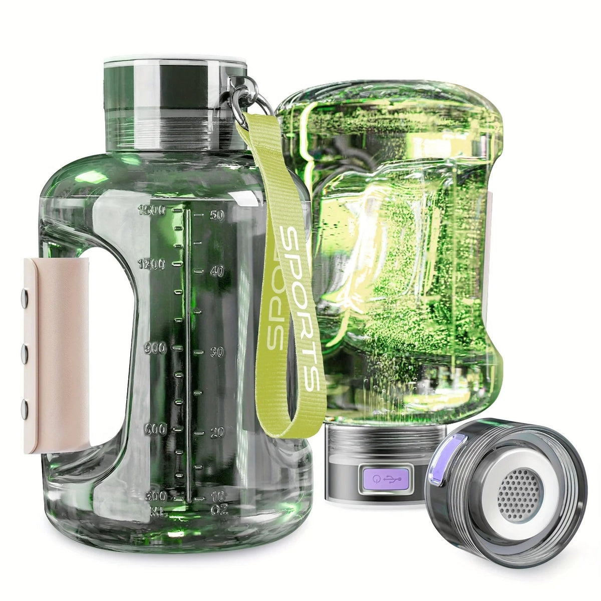 Premium Hydrogen Water Bottle – 1.5L/57oz Advanced SPE/PEM Technology, Leakproof & Portable, 2500PPD Pure Hydrogen Boost for Ultimate Hydration