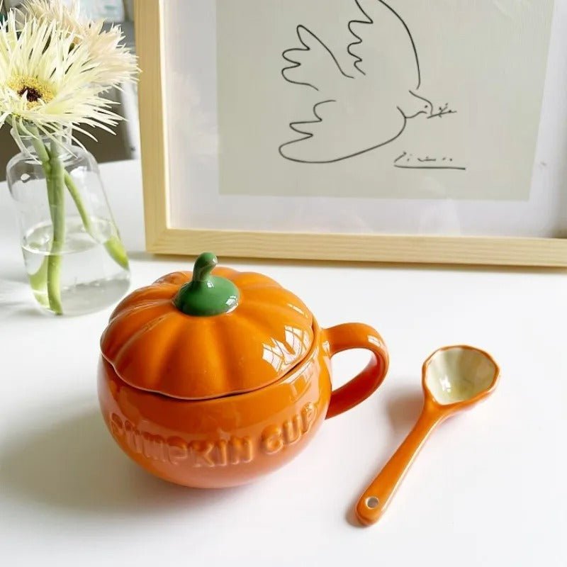 Pumpkin Mug with Lid - Cozy Autumn Charm