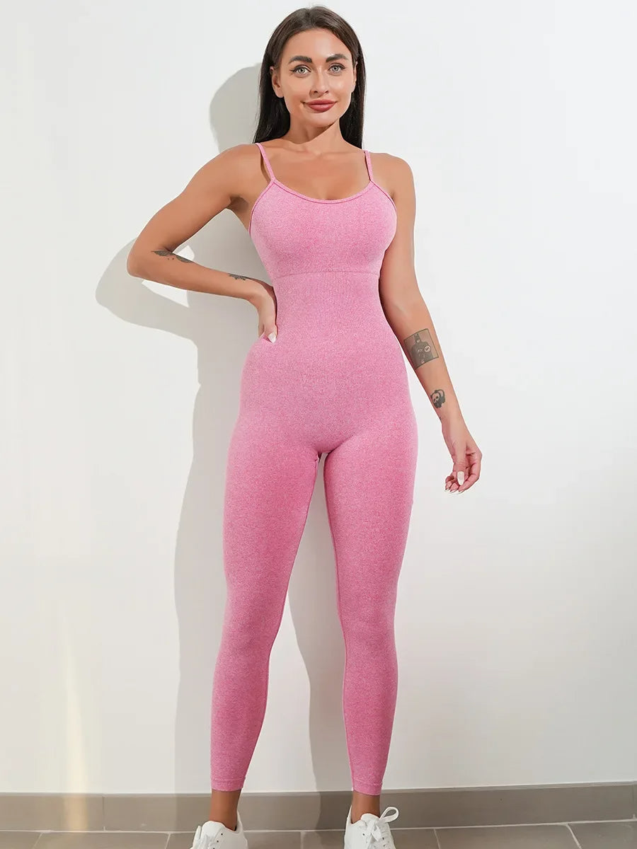 Women's Sexy Seamless Unitard Yoga Jumpsuit – Tracksuit for Fitness, Gym & Sporty Workout Fashion