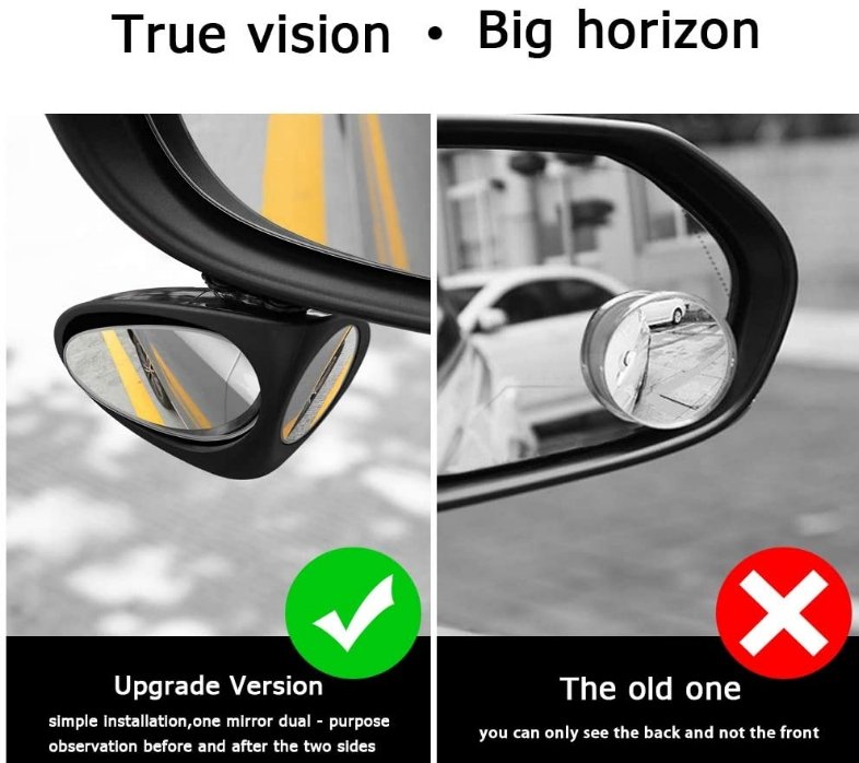 Rotatable 2 Side Car Blind Spot Mirror