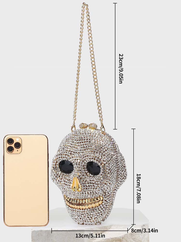 Skull Clutch Bag - Halloween Women's Crystal Party Clutch Bag