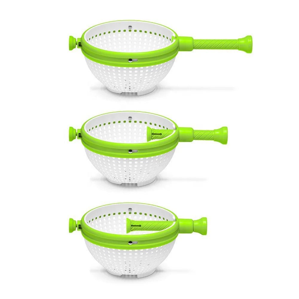 Spin & Drain Salad Bowl – Hand-Pressed Rotating Basket for Quick Vegetable & Fruit Cleaning and Easy Dehydration Storage