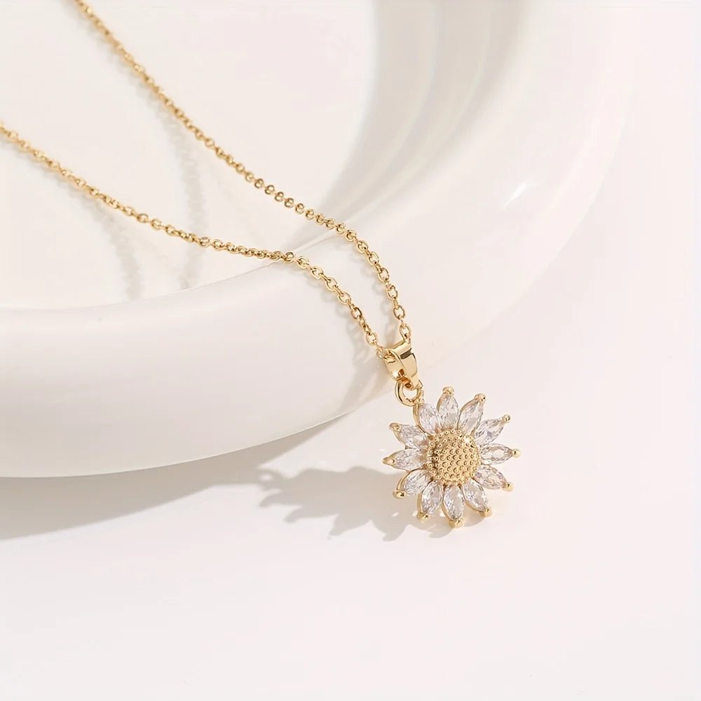 Sunflower Necklace Gift Set with Box– A Timeless Symbol of Love & Devotion Perfect for Valentine's Gift for Her
