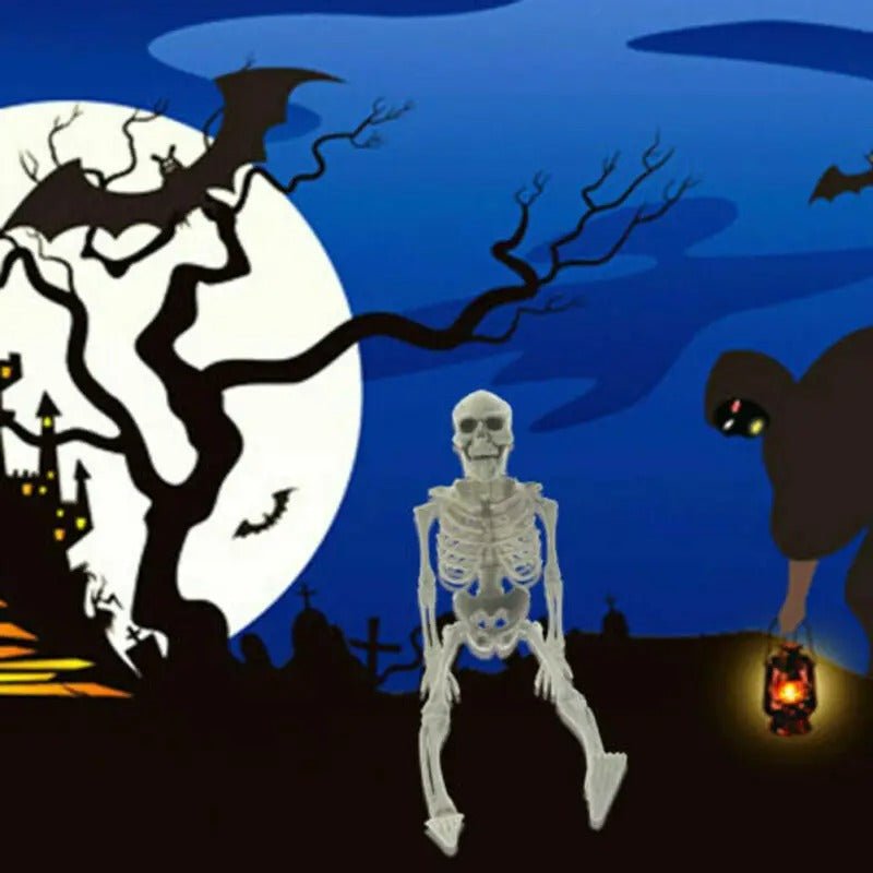 16 Inch Poseable Skeleton – Creepy Halloween Skeleton Decorations