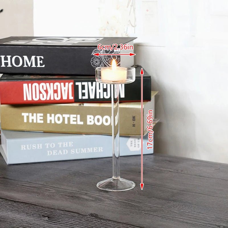 Transparent Crystal Glass Candle Holders – Perfect for Weddings & Luxe Decor
