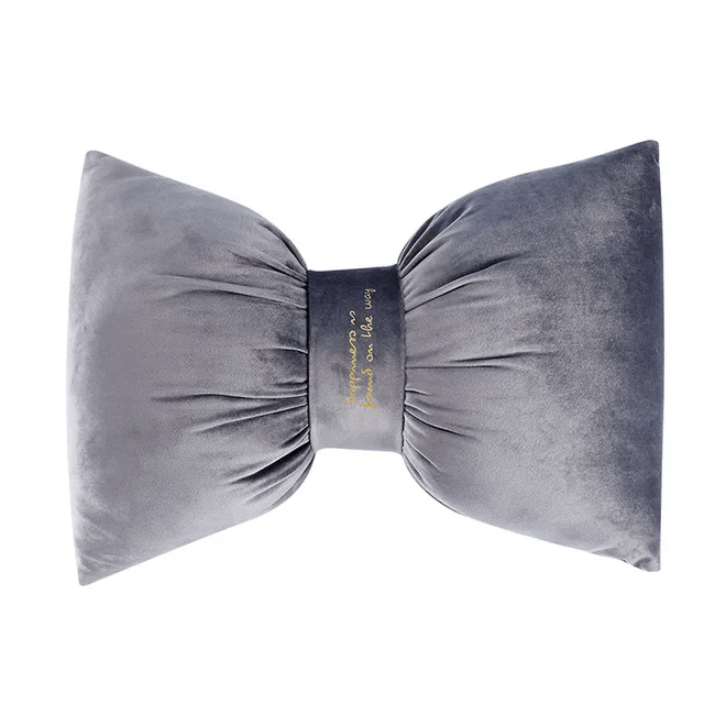 Velvet Bow Throw Pillow – Soft Knot Cushion for Cozy Neck & Back Support at Home, Office & Travel