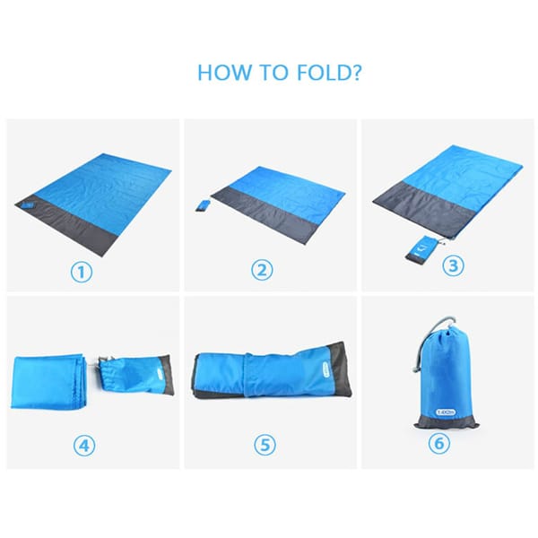 Waterproof Beach Mat - Big & Compact Sand Free Mat Quick Drying, Lightweight & Durable