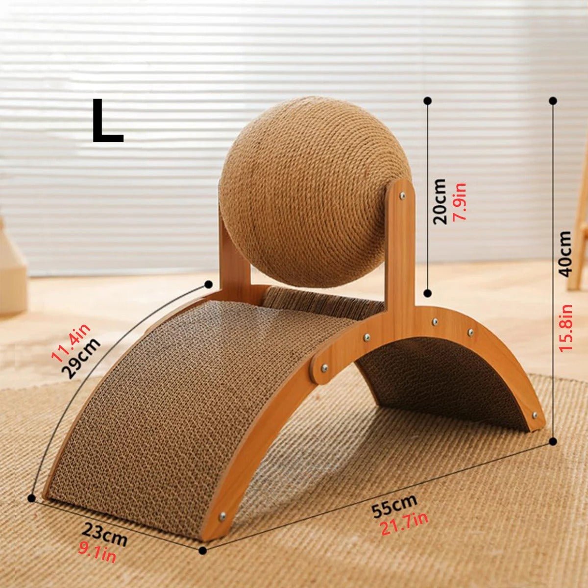 Wooden Cat Scratcher Sphere - 2-in-1 Wooden Paw Grinding Toy