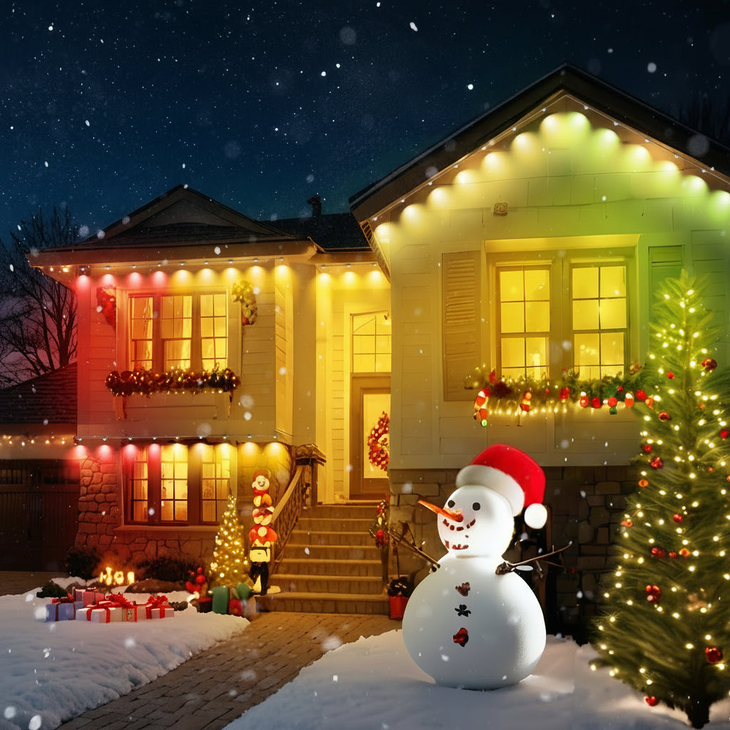 Permanent Outdoor Smart Eave Lights – 50ft/100ft Multi-Mode LED Holiday Lighting for Christmas, Halloween & Year-Round Decor
