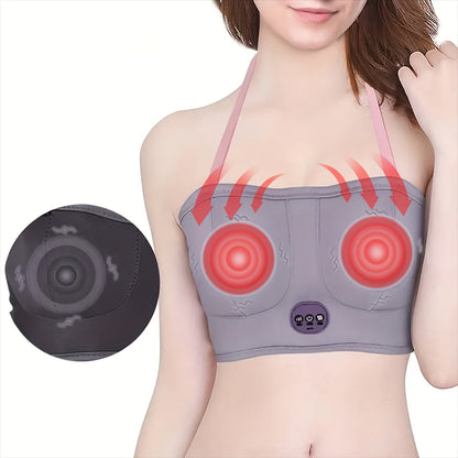 Wireless Electric Breast Massage Bra – USB-Powered Vibration Massager with Heat for Chest Firming, Circulation & Self-Care Confidence