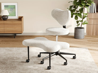Cross-Legged Meditation Chair – Height Adjustable, Ergonomic Back Support, ADHD-Friendly Design, Smooth Wheels, Velvet or PU Leather Finish for Comfort and Flexibility