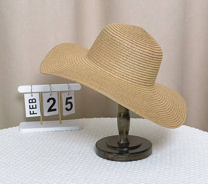 Bohemian Wide Brim Straw Hat and Bag Set – Women’s Summer Sun Hat with Matching Shoulder Bag, Beach and Travel Ready