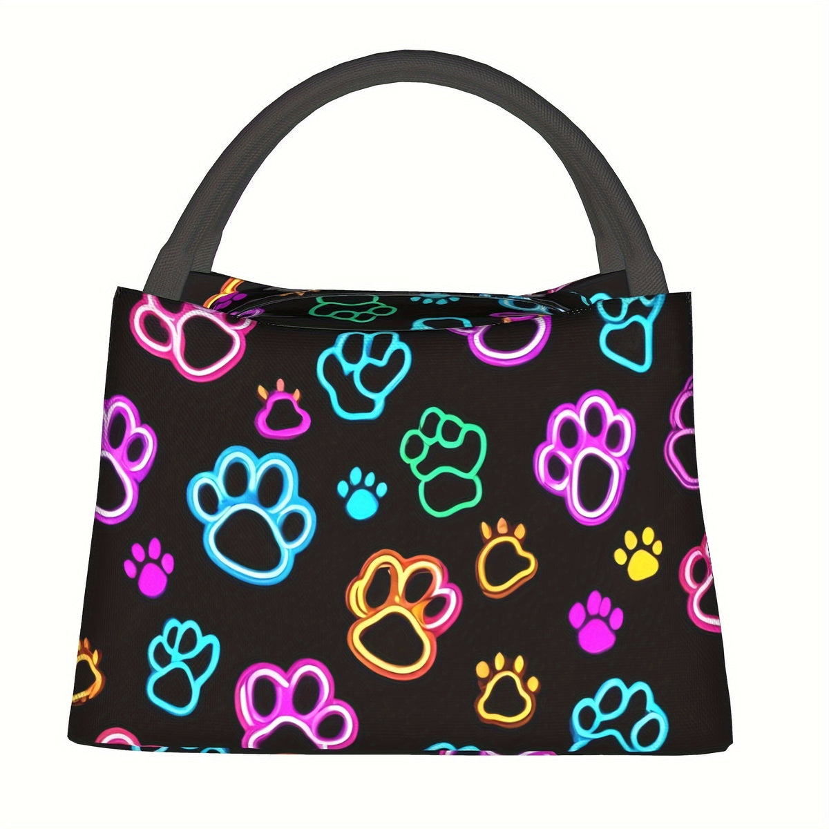 Dog Paw Print Insulated Lunch Bag – Waterproof, Reusable Cooler Tote for Picnics, Beach Days, Work, and School Lunch Essentials