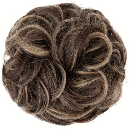 Messy Curly Hair Bun Extension – Voluminous Synthetic Elastic Chignon Scrunchie for Effortless Updo, Instant Volume & Natural-Looking Glam Hairpiece for Women