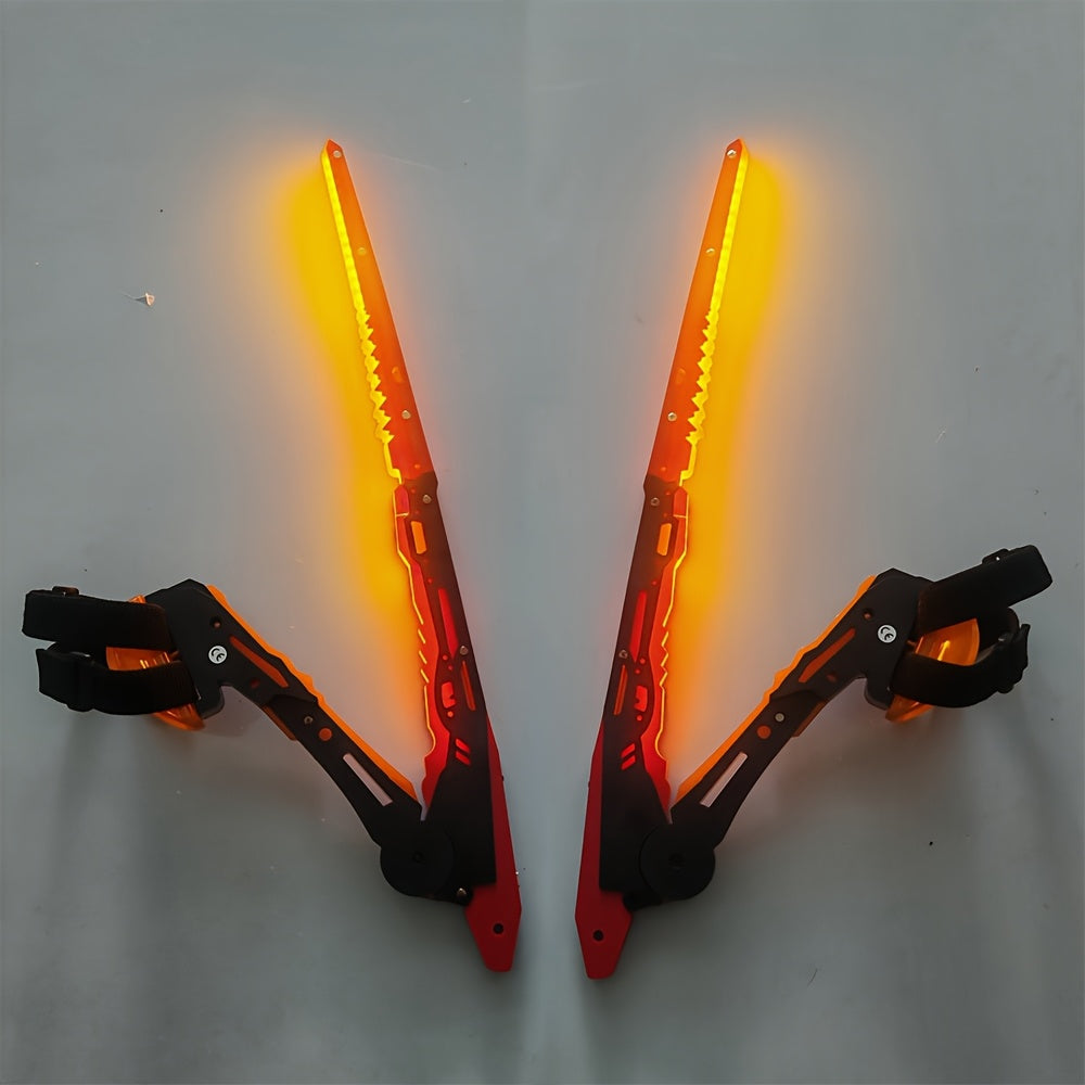 Cyberpunk LED Mantis Knife Set – Futuristic Costume Prop with Neon Edge Detailing for Cosplay, Parties, and Sci-Fi Action Looks