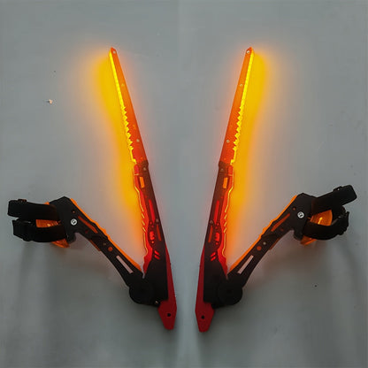 Cyberpunk LED Mantis Knife Set – Futuristic Costume Prop with Neon Edge Detailing for Cosplay, Parties, and Sci-Fi Action Looks