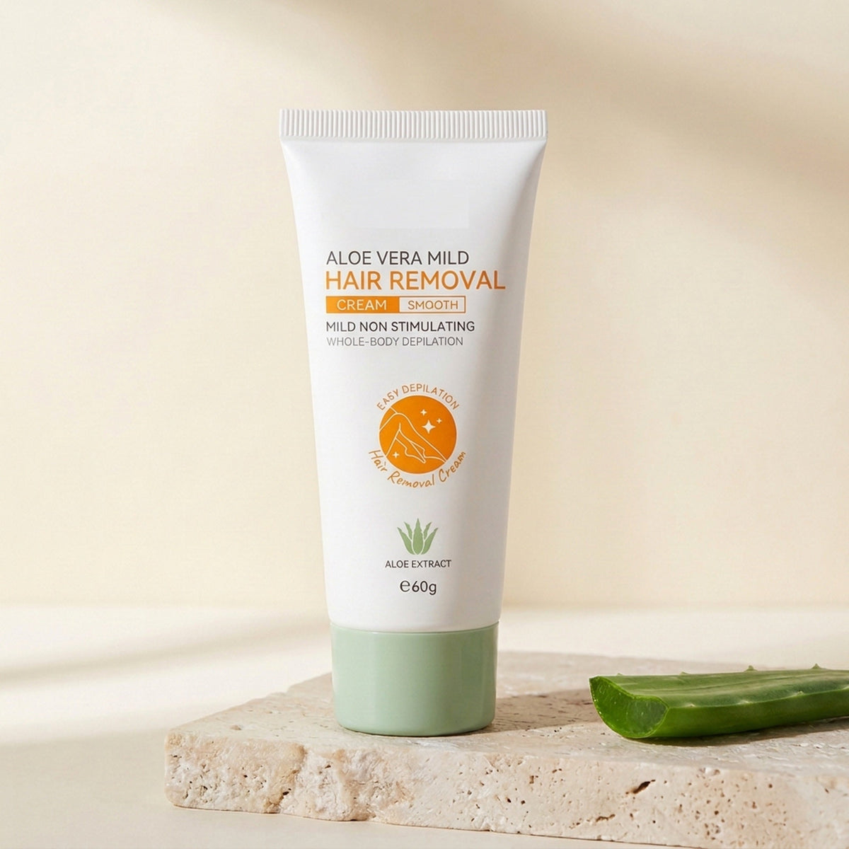 Hair Removal Cream – Aloe Vera Depilatory Cream for Underarms, Arms, Legs & Body, 60 g