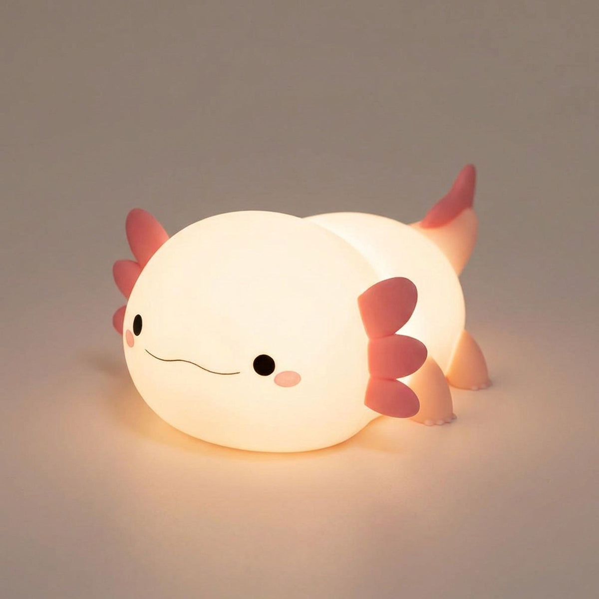 Cute Axolotl Night Lamp – Soft Silicone Touch Lamp, USB Rechargeable for Kids' Nursery