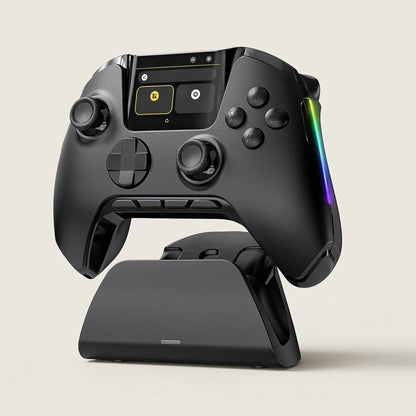 Wireless Gaming Controller V2 with Screen & Charging Dock – Hall Effect Sticks, RGB, for PC, Switch, iOS & Android (Not for Xbox/PS5)