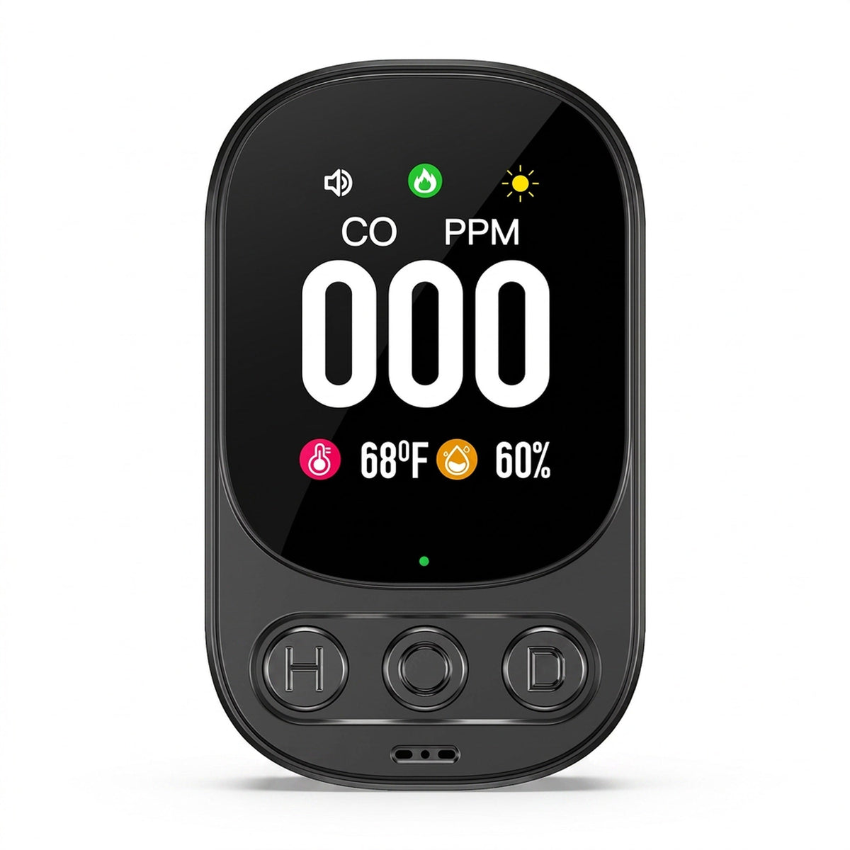 Plug-in Carbon Monoxide Detector – 3-in-1 CO Level Alarm with Temperature & Humidity Sensor, Easy Install Safety Device