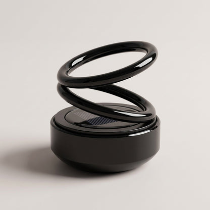 Solar Rotating Car Air Freshener - Double Ring Aromatherapy Diffuser for Car, Living Room, Bathroom