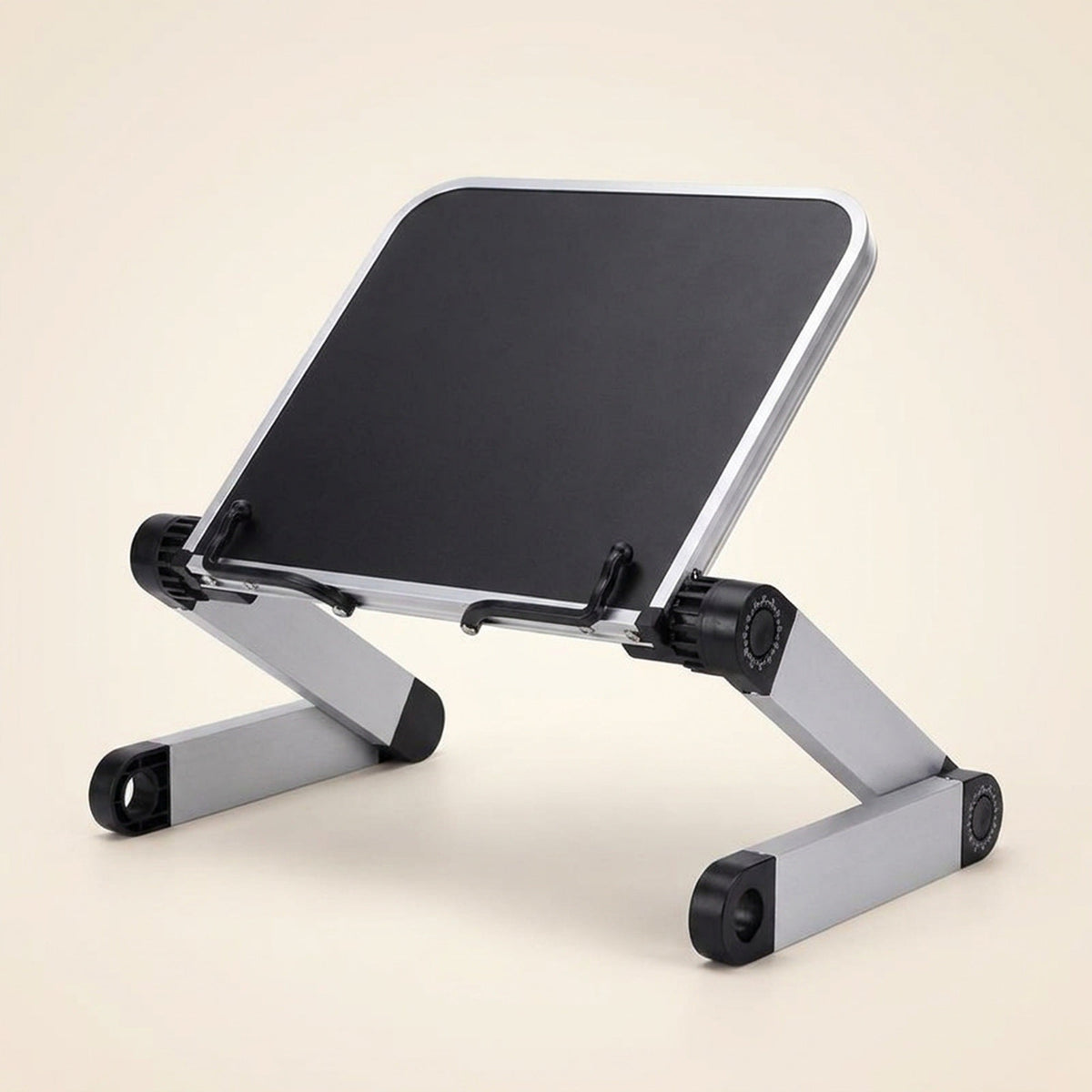 Adjustable Book Stand - Aluminum Folding Reading Holder with Page Arms for Study, Cookbooks and Tablets