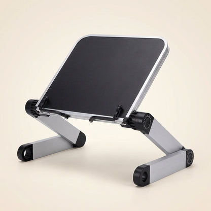 Adjustable Book Stand - Aluminum Folding Reading Holder with Page Arms for Study, Cookbooks and Tablets