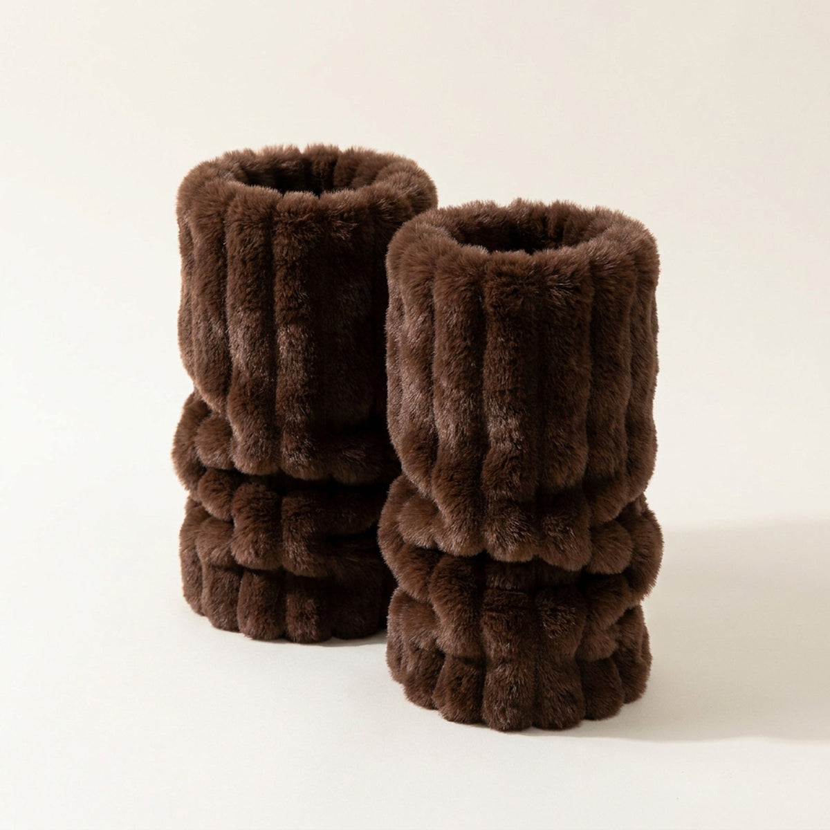 Faux Fur Leg Warmers for Women – Thick Imitation Mink Plush, Mid-Length