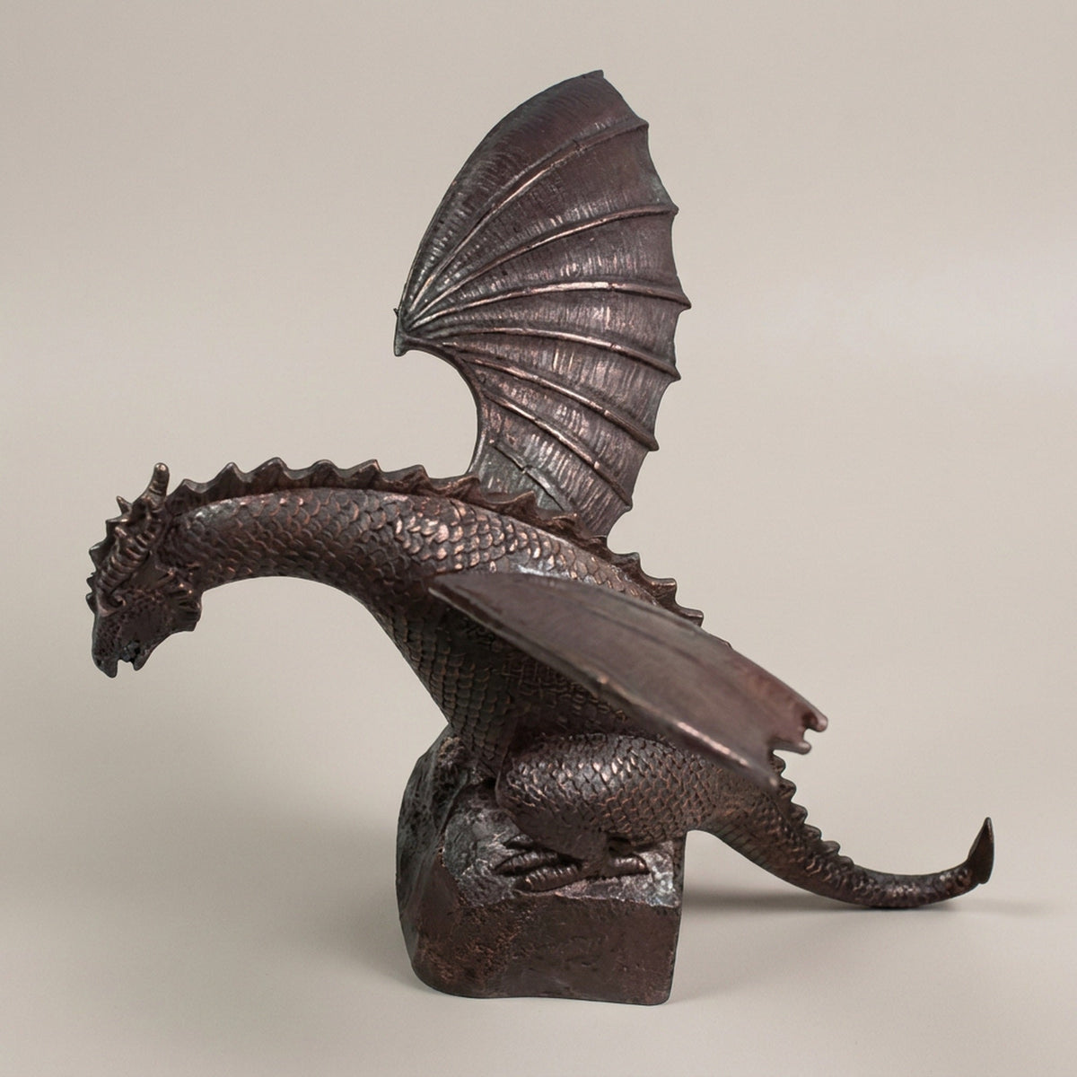 Fire-Breathing Dragon Fountain Statue – Bronze-Finish Resin Garden Sculpture