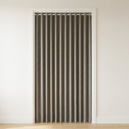Blackout Door Curtain – Accordion Folding Room Divider Curtain for Doorways & Closets, Pleated Fabric Panel with Hooks