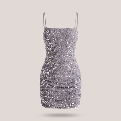 Sequin Backless Mini Dress – Sexy Bodycon Birthday & Club Party Dress for Women’s Night Out
