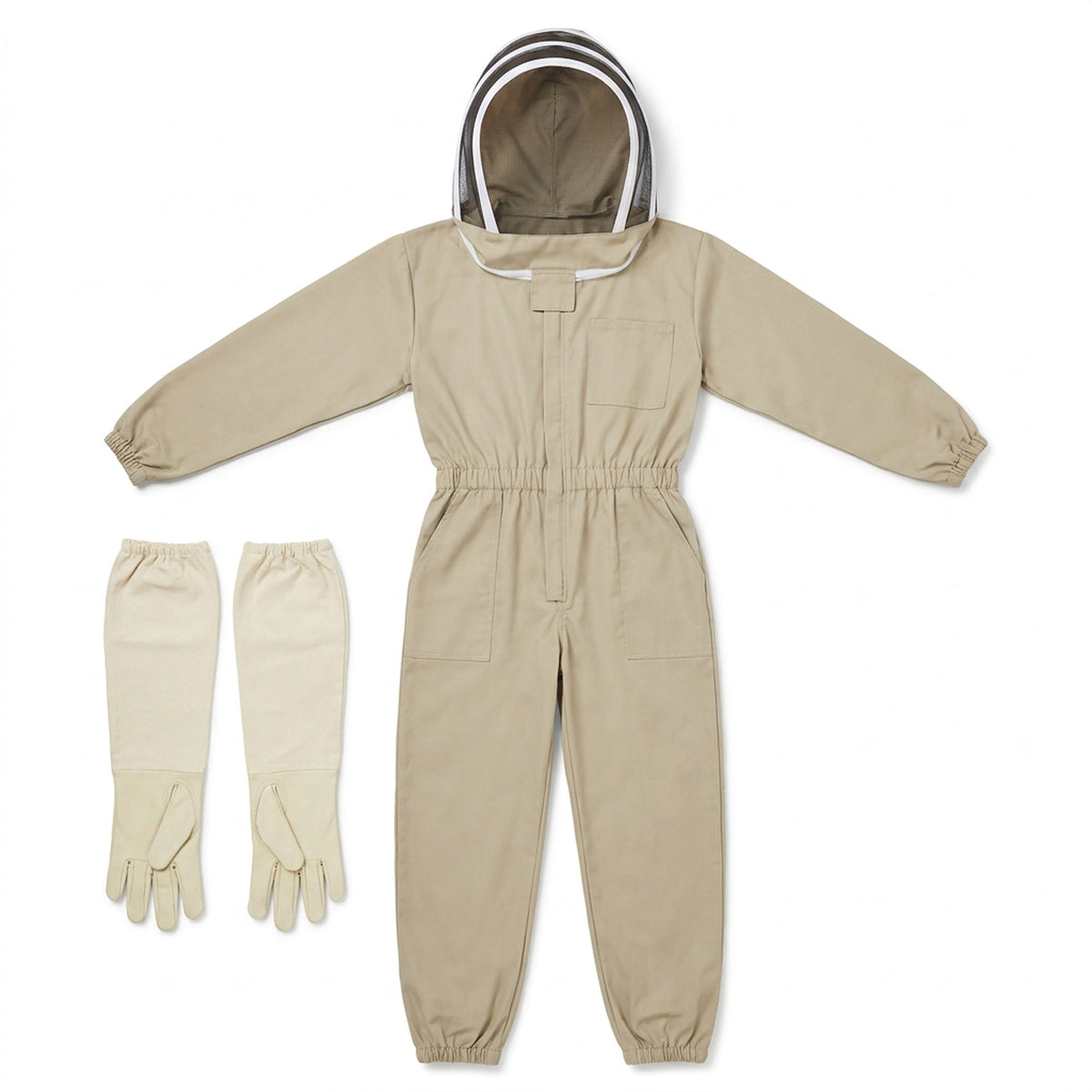 Professional Full-Body Beekeeping Suit with Ventilation and Protective Gloves – Durable Safety Outfit for Beekeepers and Outdoor Apiary Work