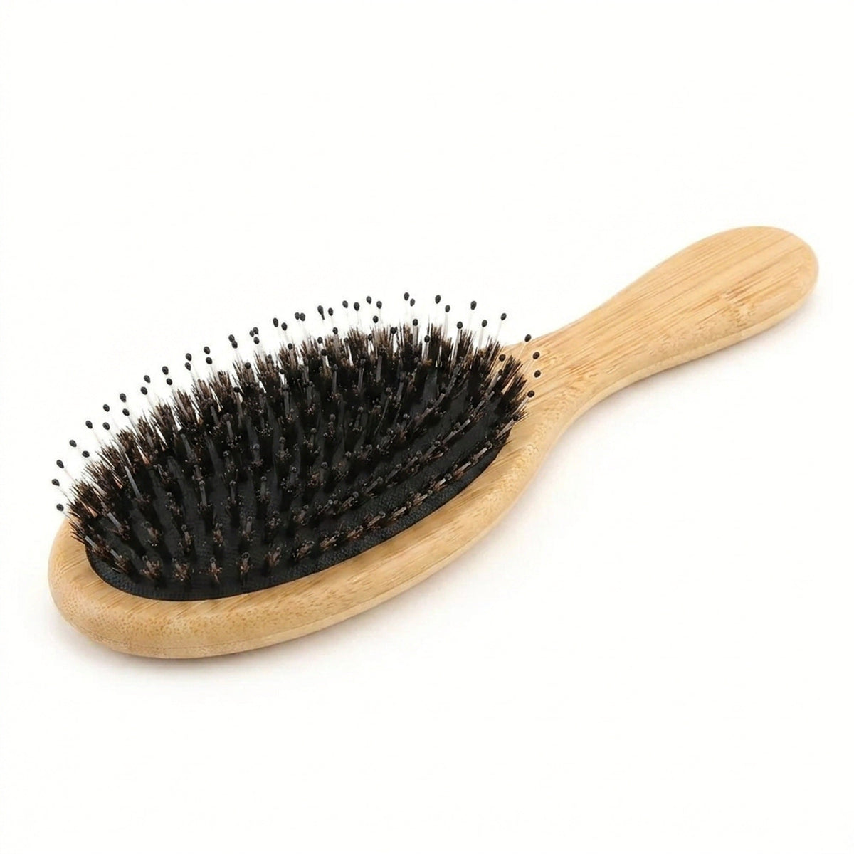 Natural Boar Bristle Hair Brush – Bamboo Handle Anti-Static Detangling Comb for Silky Smooth Hair and Scalp Massage