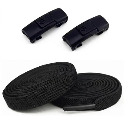 Elastic No Tie Shoelaces - 2-Pair Flat Locking Laces for Kids & Adults Sneakers