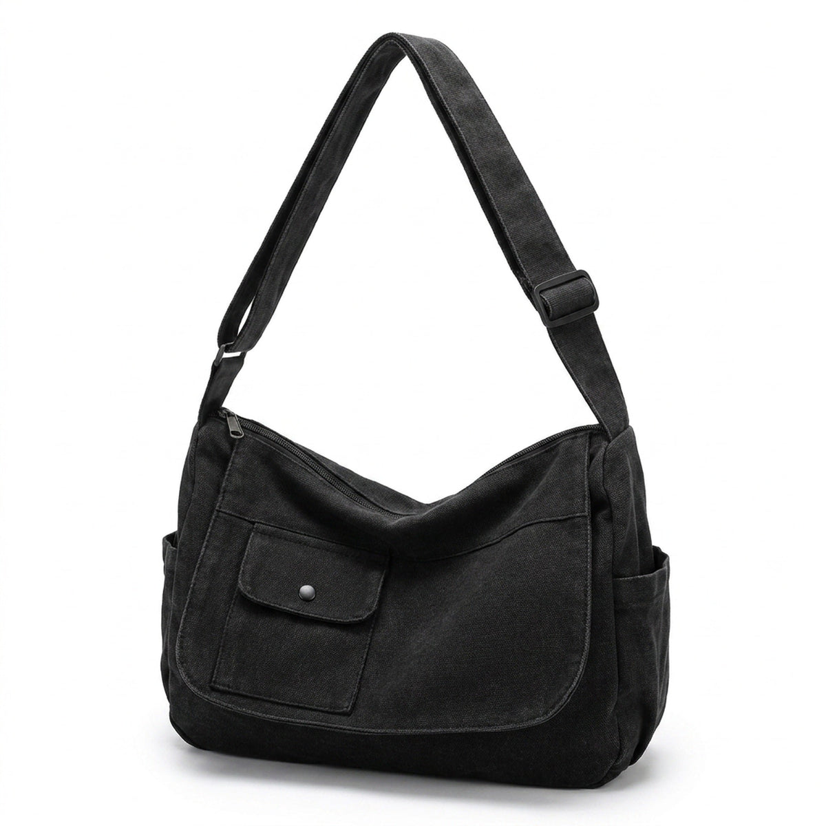 Casual Canvas Messenger Bag – Versatile Large-Capacity Flip Shoulder Book Bag for Students, Adjustable Unisex Crossbody Bag for School & Daily Use