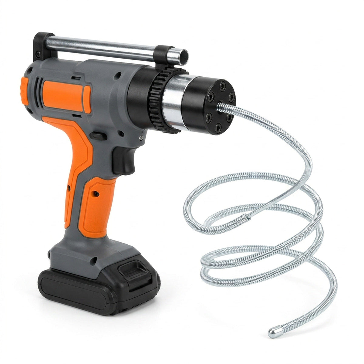 Cordless Drain Auger - 12V Battery Power Drain Snake with 5 ft Steel Cable, for Toilets, Sinks, Tubs and Showers