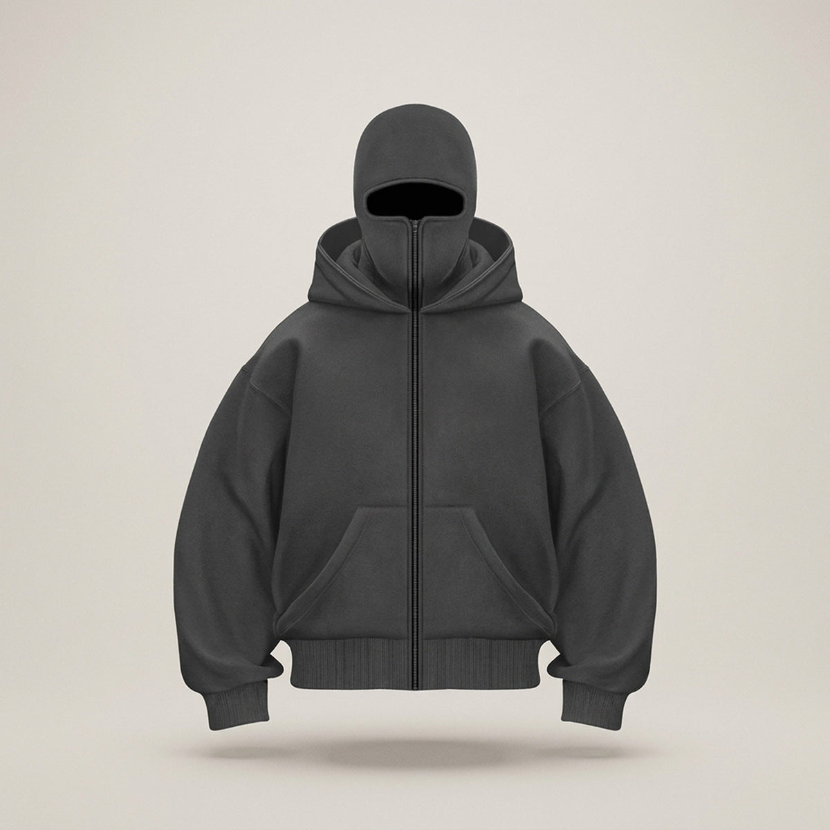 Men's Winter Balaclava Zip Hoodie – Warm Hooded Sweatshirt with Built-In Face Mask for Outdoor Adventures