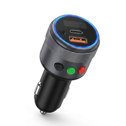 Bluetooth 5.1 FM Transmitter for Cars Without Aux - 12V Car Charger, USB-C PD 20W + USB-A QC3.0 18W