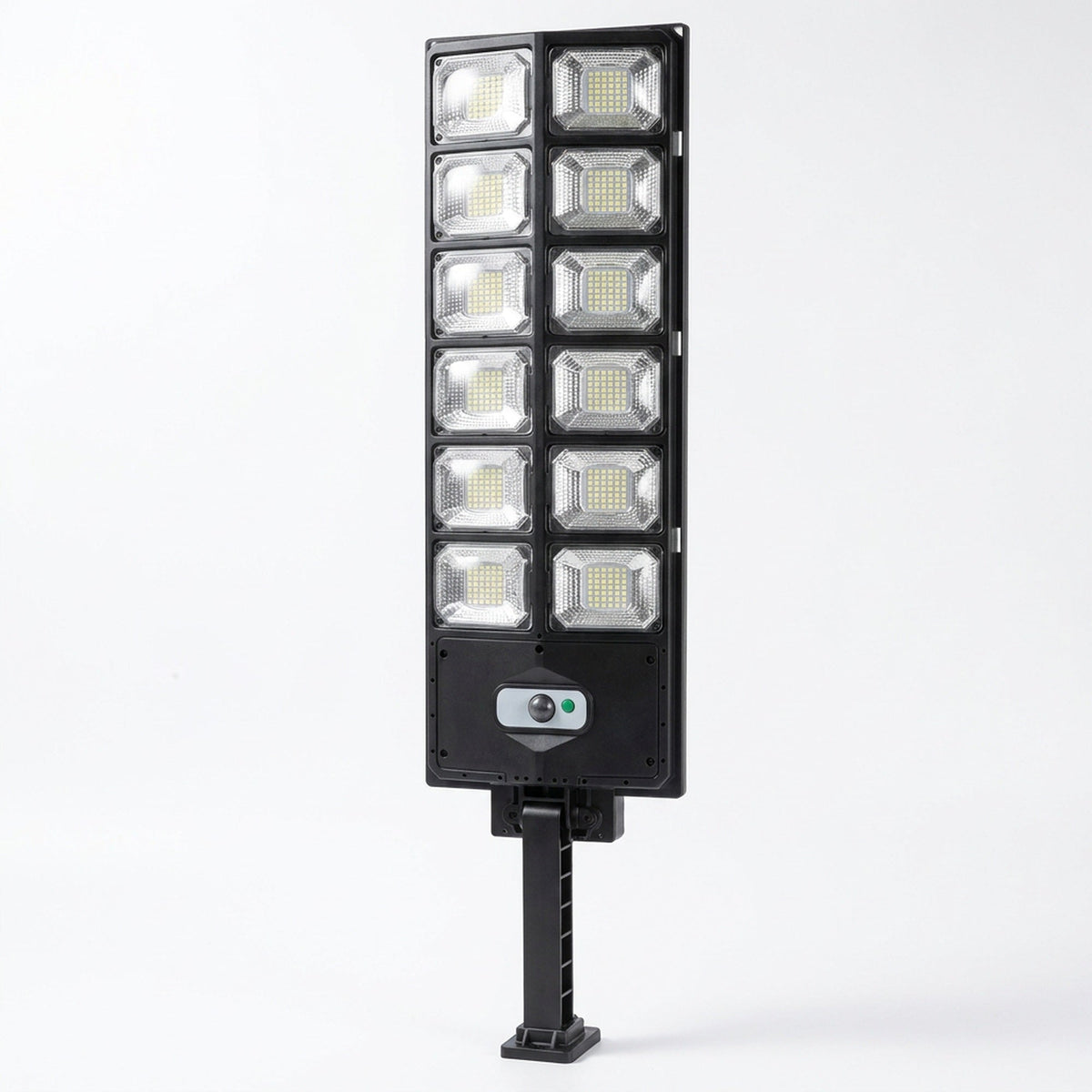 504-LED Solar Motion Sensor Light – Remote Control, 3 Lighting Modes + SOS Flash, Fold-Out Wall Bracket, Cool White