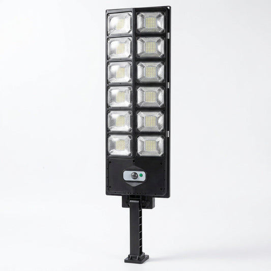 504-LED Solar Motion Sensor Light – Remote Control, 3 Lighting Modes + SOS Flash, Fold-Out Wall Bracket, Cool White