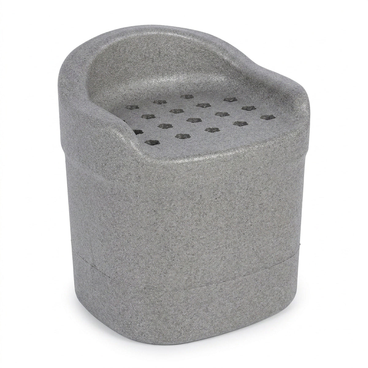 Molded Foam Bath Stool – Wide Curved-Back Shower Seat, in Gray or Cream