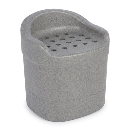 Molded Foam Bath Stool – Wide Curved-Back Shower Seat, in Gray or Cream