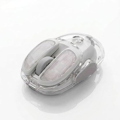 Transparent Wireless Mouse – Silent Click, Bluetooth + 2.4G Dual-Mode, Rechargeable, RGB