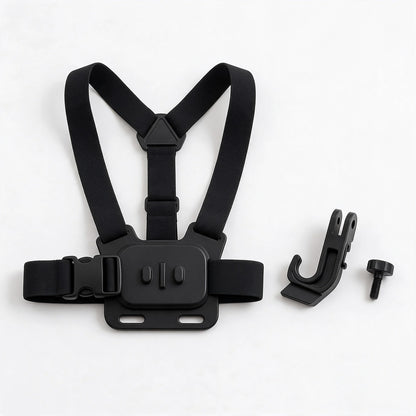 Chest Harness Mount for GoPro Hero 12 to 9 – Adjustable Strap with J Hook for AKASO & Action Camera Hands-Free Adventure Shots