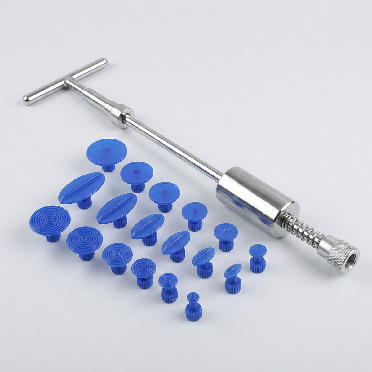 Paintless Dent Puller Kit - T-Bar Slide Hammer with Glue Tabs for Shallow Car Dents