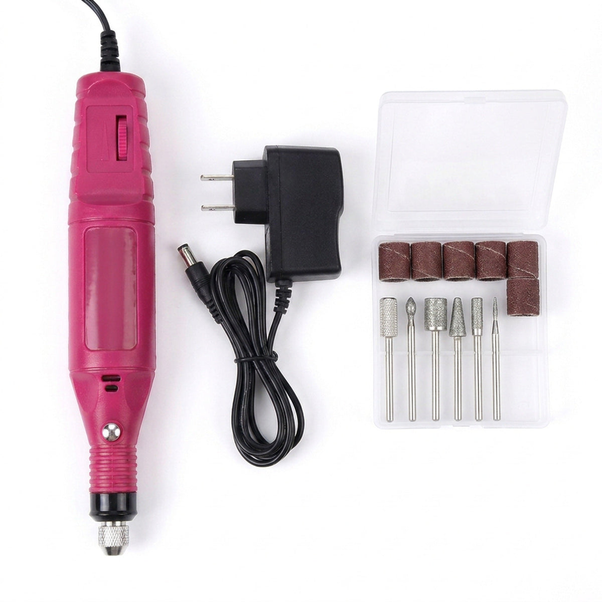 Electric Nail Drill Set - Corded Manicure & Pedicure File with 6 Bits and 6 Sanding Bands