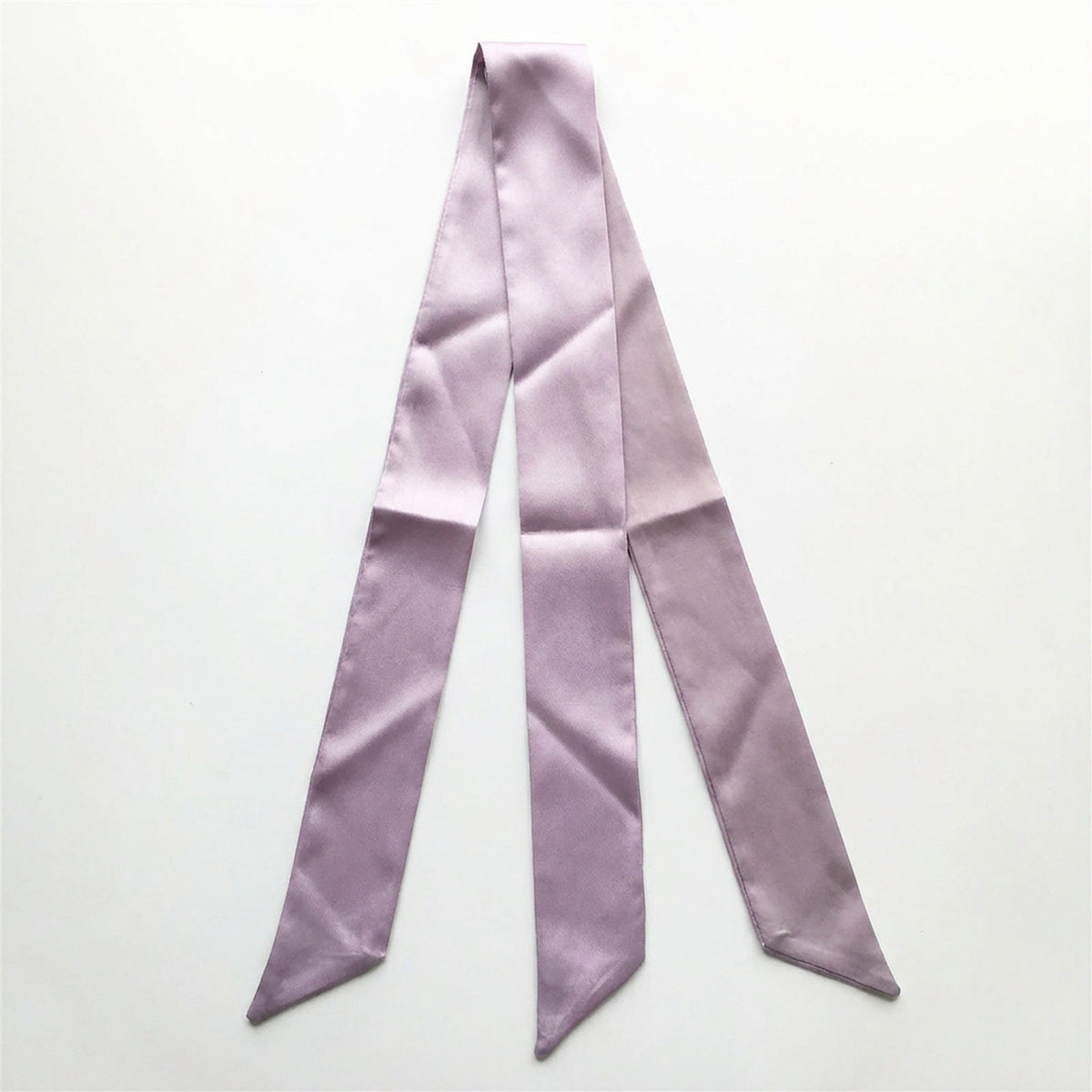 Satin Narrow Scarf - Long Skinny Neck & Hair Ribbon in 10 Colors