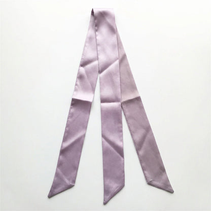 Satin Narrow Scarf - Long Skinny Neck & Hair Ribbon in 10 Colors