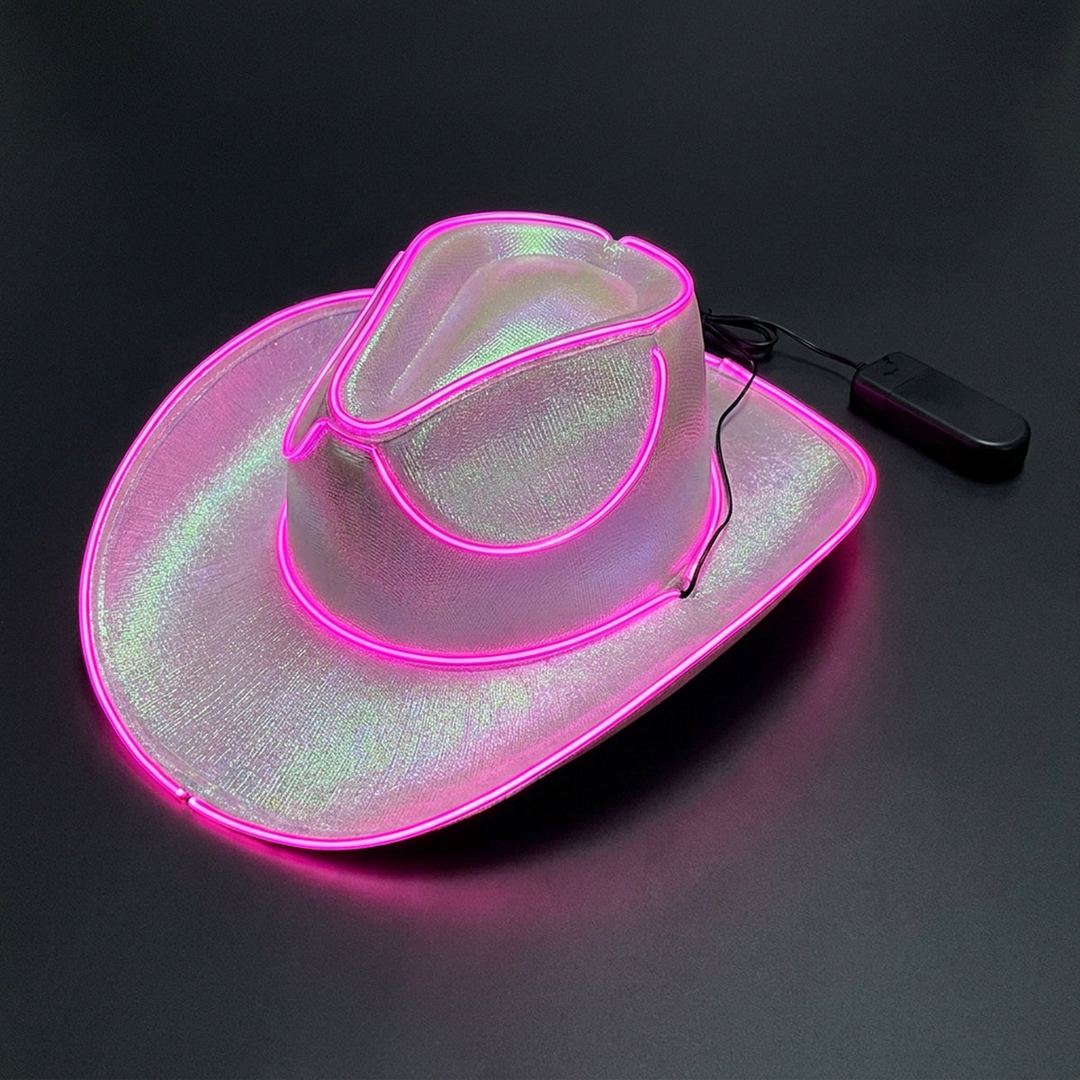 LED Cowboy Hat - Glowing Light Bar Cap Bachelorette Party Supplies
