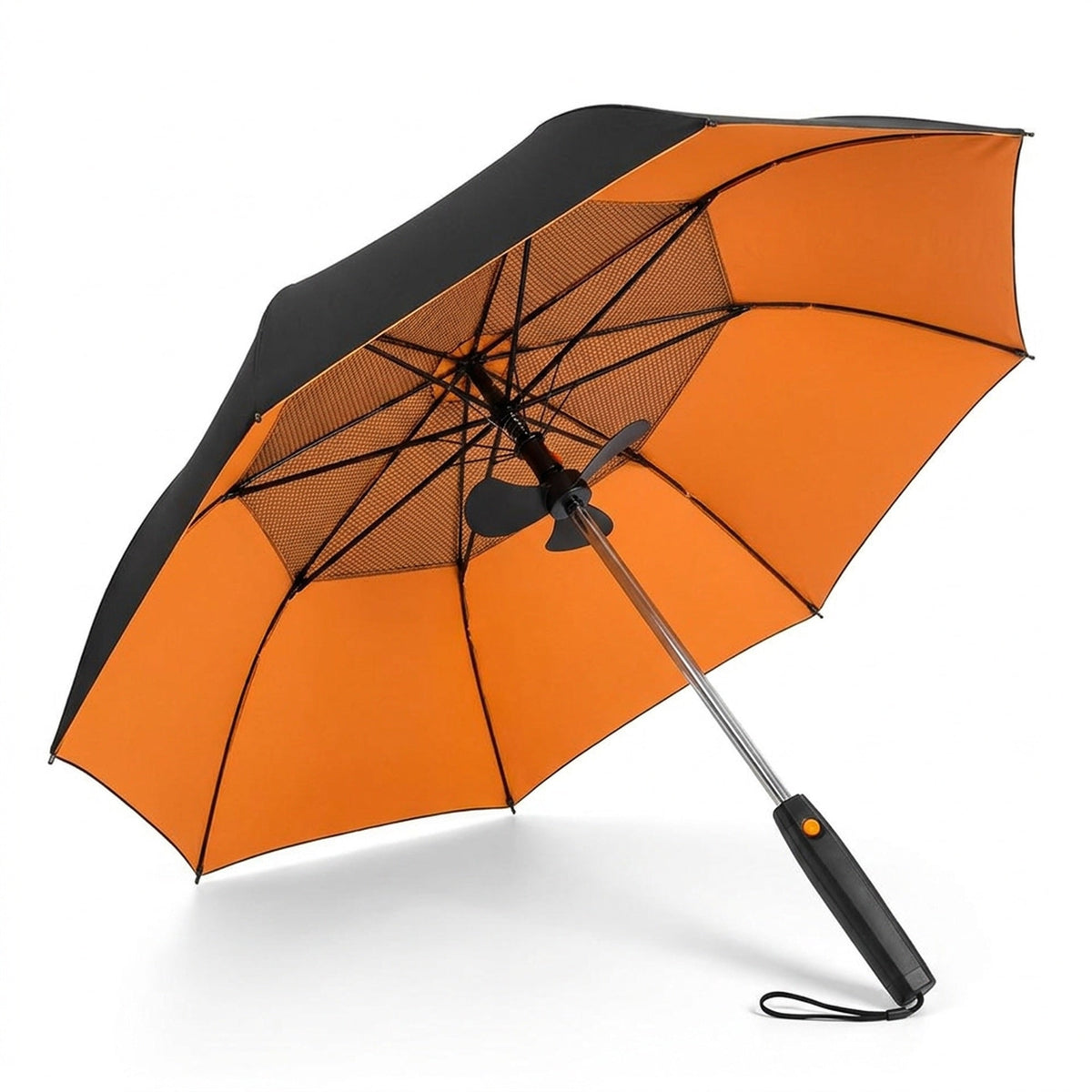 Misting Fan Umbrella – Full-Size Shade with a Built-In Fan and Hand-Pump Mist